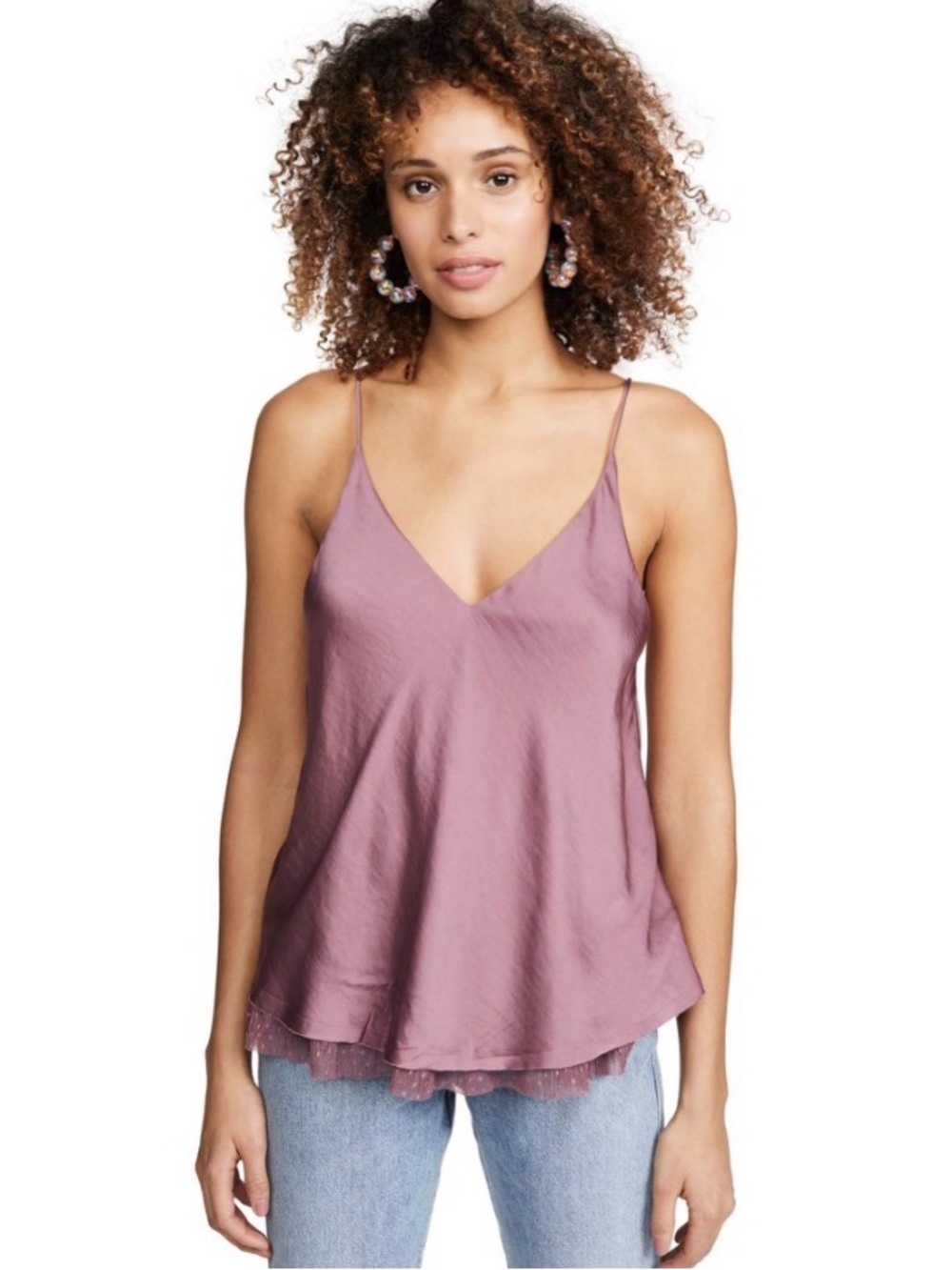 NWT. Free People “The One I Love” Cami in Mauve. Size Large